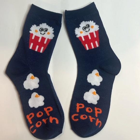 ❤️ Popcorn Novelty Socks NWT Unisex 5-11 - Picture 2 of 6